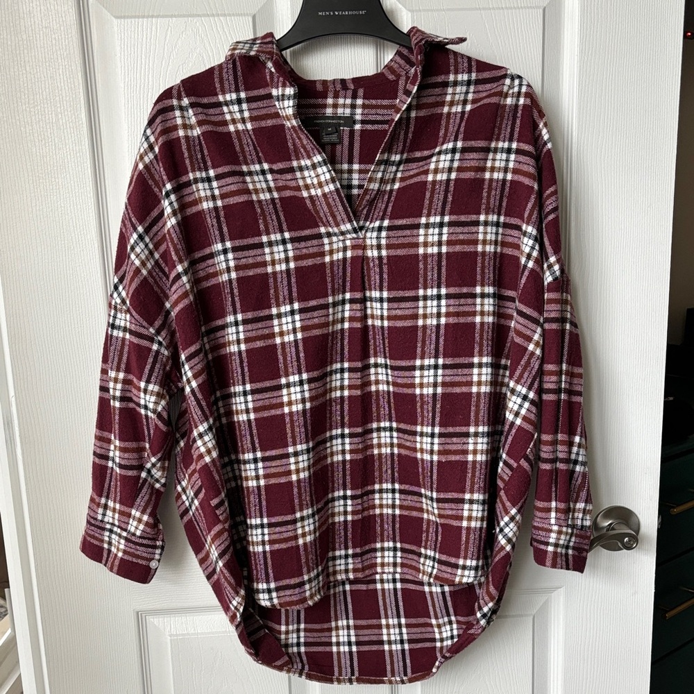 French Connection Maroon flannel Shirt